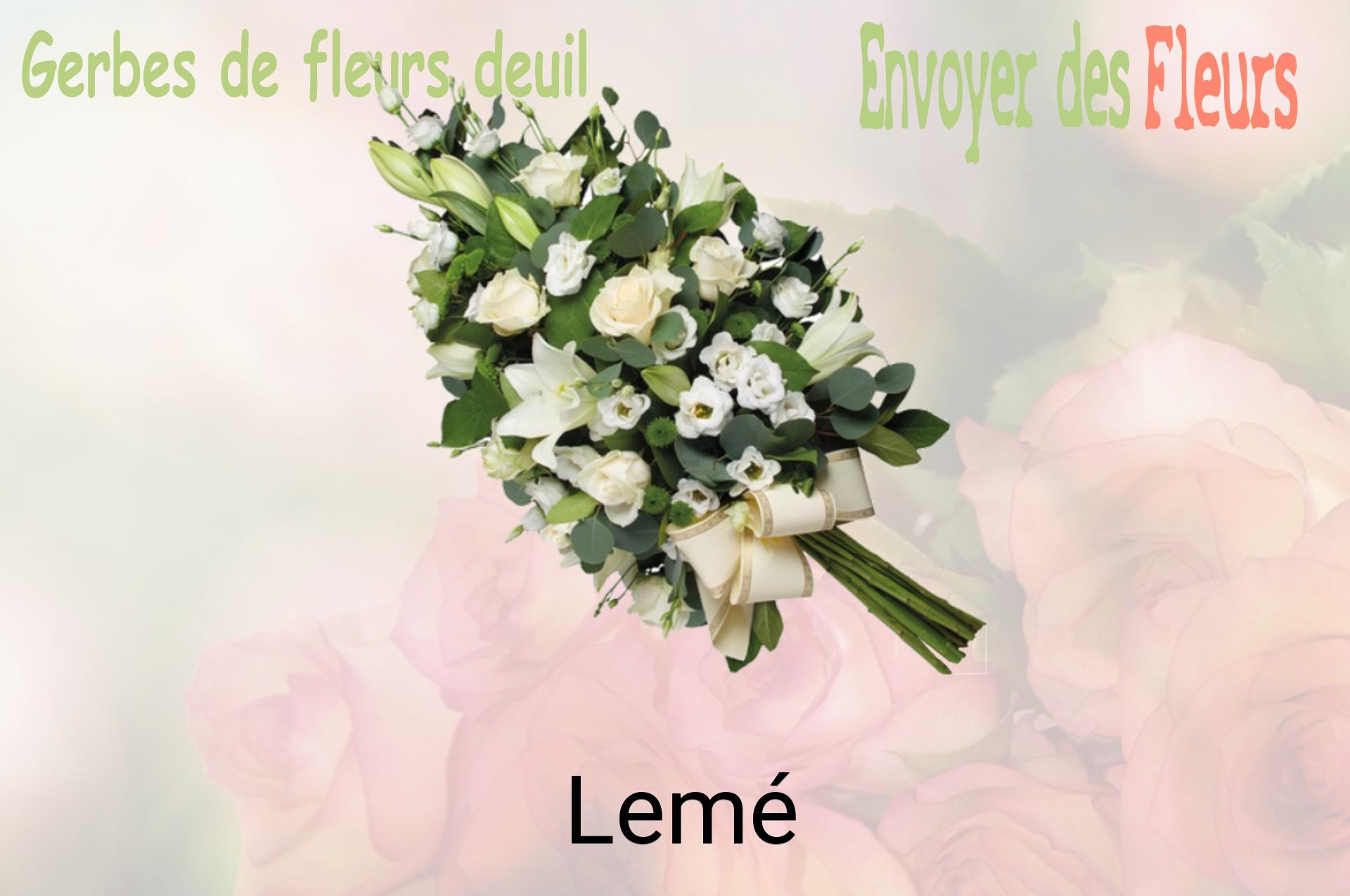Gerbe de fleurs de deuil livrée à Lemé